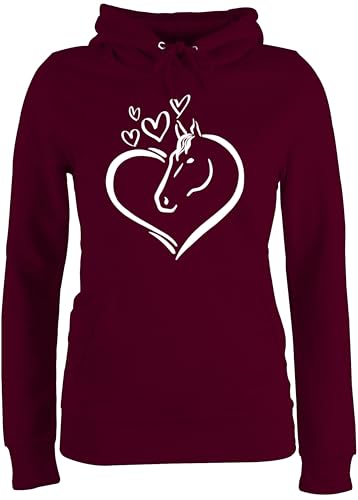 Pullover Damen Hoodie Frauen - Pferde - Pferdeportrait - XS - Burgundrot - pferdepullover mädchen reitoberteil pferdeliebhaber Horses Hoody reiterzubehör pferdepulloverdamen Pferd tiermotiv Kapuze Pullover Damen Hoodie Frauen - Pferde - Pferdeportrait - XS - Burgundrot - pferdepullover mädchen reitoberteil pferdeliebhaber Horses Hoody reiterzubehör pferdepulloverdamen Pferd tiermotiv Kapuze von Shirtracer