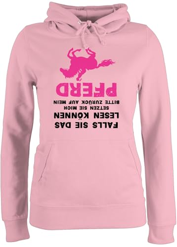 Pullover Damen Hoodie Frauen - Pferde - Falls Sie das lesen können - Pferd - L - Hellrosa - Geschenk reitoberteil pferdeliebhaber vom gefallen Pulli pferdepulloverdamen reiten Spruch Text falschrum von Shirtracer