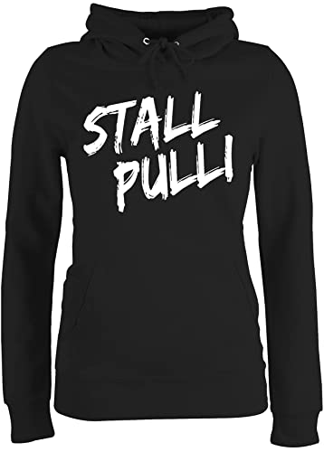 Pullover Damen Hoodie Frauen - Pferde - Stallpulli Distressed Reiten - XS - Schwarz - reitoberteil REIT Huddy Pferde+Pullover+Damen pferdefans polover Pferde+Pullover pferdesprüchen Oberteile von Shirtracer