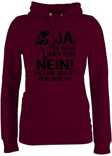 Pullover Damen Hoodie Frauen - Pferde - Ja, ich rieche nach Pferd - Nein! Ich finde das ist kein Problem - schwarz - XS - Burgundrot - reitoberteil pferdeliebhaber Pulli pferdepulloverdamen reiten Pullover Damen Hoodie Frauen - Pferde - Ja, ich rieche nach Pferd - Nein! Ich finde das ist kein Problem - schwarz - XS - Burgundrot - reitoberteil pferdeliebhaber Pulli pferdepulloverdamen reiten von Shirtracer