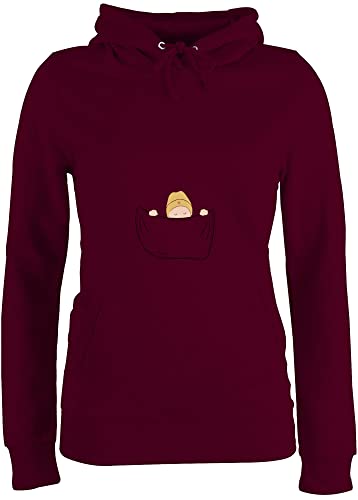 Pullover Damen Hoodie Frauen - Schwangerschaft Kleidung Geschenk - Baby - Bauch Tasche - Junge - Heller Hauttyp - XXL - Burgundrot - schwangerschaftsverkündung Schwangerschafts schwanger Schwangere von Shirtracer