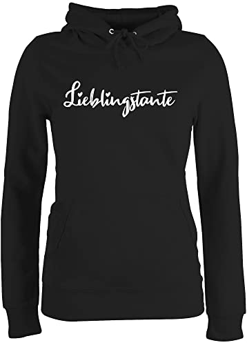 Pullover Damen Hoodie Frauen - Schwester und Tante Geschenk - Lieblingstante Schriftzug weiß - XL - Schwarz - Big Sister Pulli Best Auntie tanten für die 2024 Geschenke Geschenke+für+Tante von Shirtracer