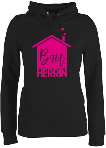Pullover Damen Hoodie Frauen - Sprüche Statement - Bauherrin Heimwerkerin - S - Schwarz - Statement-Pullover typisch Frau BAU Pulli mit Aufschrift Hausbau Hoddies/pullies Statements Richtfest von Shirtracer