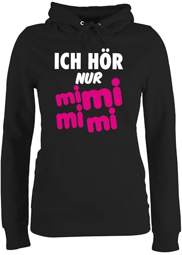 Pullover Damen Hoodie Frauen - Sprüche Statement - Ich hör nur mi mi mi - weiß/pink - XS - Schwarz - Statement-Pullover Spruch mimimi pullis Pulli mit sprüchen sprueche ironisch Hoodies Pullover Damen Hoodie Frauen - Sprüche Statement - Ich hör nur mi mi mi - weiß/pink - XS - Schwarz - Statement-Pullover Spruch mimimi pullis Pulli mit sprüchen sprueche ironisch Hoodies von Shirtracer