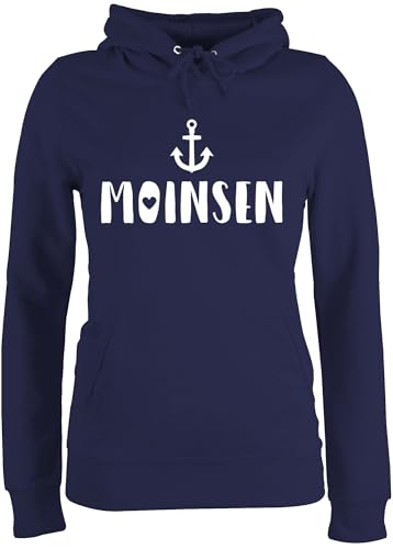 Pullover Damen Hoodie Frauen - Sprüche Statement - Moinsen - M - Navy Blau - Statement-Pullover mit Aufschrift Moin Kapuzenpullover Statements Anker Hoody sprüchen Hamburg Kapuze Spruch moinzen Pullover Damen Hoodie Frauen - Sprüche Statement - Moinsen - M - Navy Blau - Statement-Pullover mit Aufschrift Moin Kapuzenpullover Statements Anker Hoody sprüchen Hamburg Kapuze Spruch moinzen von Shirtracer