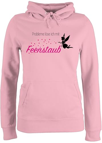 Pullover Damen Hoodie Frauen - Sprüche Statement - Probleme löse ich mit Feenstaub - XXL - Hellrosa - Hoody Kapuze Statement-Pullover Statements Meine Hoodies sprüchen￼ Kapuzenpullover von Shirtracer