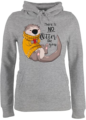 Pullover Damen Hoodie Frauen - Sprüche Statement - There is no Otter Like You I Otter Geschenk - L - Grau meliert - Geschenke mit ottern Statement-Pullover Statements seeotter Kadin kiyafetleri von Shirtracer