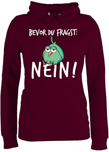 Pullover Damen Hoodie Frauen - Sprüche Statement mit Spruch - Bevor du fragst Nein - XS - Burgundrot - sprüche+Pullover sprueche nö Pulli Frau sprüchen no pullis Kapuzenpulli spruechen Tier Pullover Damen Hoodie Frauen - Sprüche Statement mit Spruch - Bevor du fragst Nein - XS - Burgundrot - sprüche+Pullover sprueche nö Pulli Frau sprüchen no pullis Kapuzenpulli spruechen Tier von Shirtracer