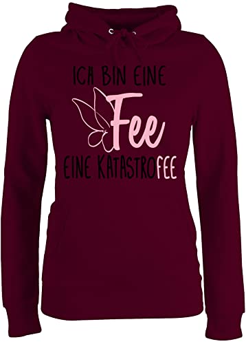 Pullover Damen Hoodie Frauen - Sprüche Statement mit Spruch - Ich Bin eine Fee - XXL - Burgundrot - lustige sprueche sprüche+Pullover sprüchen katastrophe Hoody Frau spruechen katastro Kapuze von Shirtracer