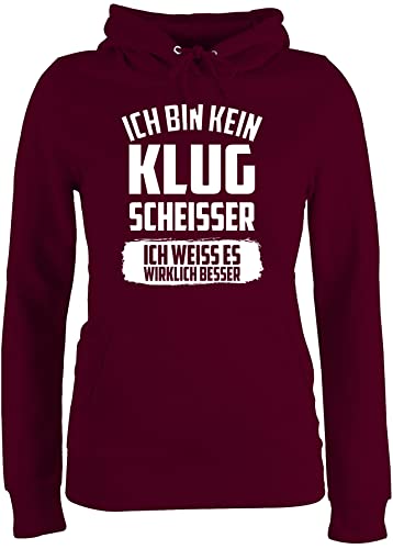 Pullover Damen Hoodie Frauen - Sprüche Statement mit Spruch - Ich Bin kein Klugscheißer ich weiß es wirklich Besser - XS - Burgundrot - sprüche+Pullover sprueche köugscheißer Pulli Frau Pullover Damen Hoodie Frauen - Sprüche Statement mit Spruch - Ich Bin kein Klugscheißer ich weiß es wirklich Besser - XS - Burgundrot - sprüche+Pullover sprueche köugscheißer Pulli Frau von Shirtracer