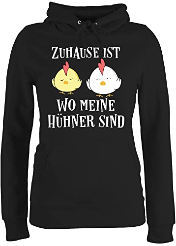 Pullover Damen Hoodie Frauen - Sprüche Statement mit Spruch - Zuhause ist wo Meine Hühner sind - Huhn Lustig Landwirt Landwirtin Geschenk Hühnerstall - XS - Schwarz - Bauer pullis Frau sprüchen Pullover Damen Hoodie Frauen - Sprüche Statement mit Spruch - Zuhause ist wo Meine Hühner sind - Huhn Lustig Landwirt Landwirtin Geschenk Hühnerstall - XS - Schwarz - Bauer pullis Frau sprüchen von Shirtracer