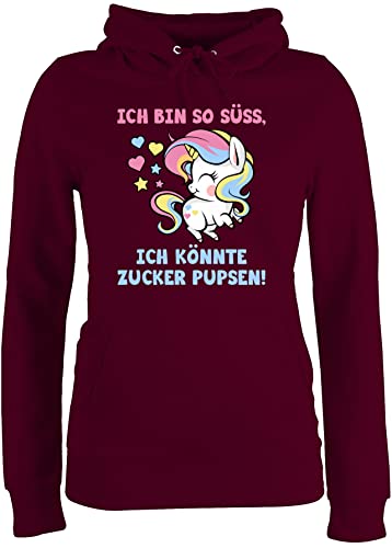 Pullover Damen Hoodie Frauen - Statement - Ich Bin so süß ich könnte Zucker pupsen - XS - Burgundrot - süße Einhorn Statements Pups Pulli sprüche Unicorn Hoddies mädchen einhörner Hoodies Pullover Damen Hoodie Frauen - Statement - Ich Bin so süß ich könnte Zucker pupsen - XS - Burgundrot - süße Einhorn Statements Pups Pulli sprüche Unicorn Hoddies mädchen einhörner Hoodies von Shirtracer