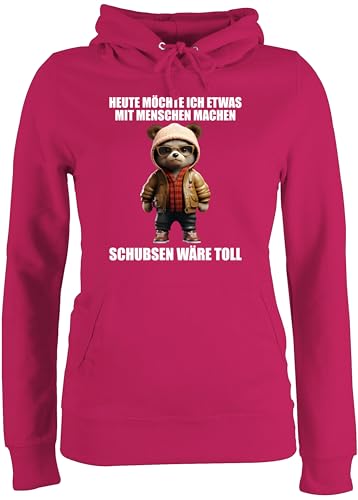 Pullover Damen Hoodie Frauen - Statement - Schubsen wäre toll Heute möchte ich etwas mit Menschen Machen - XS - Fuchsia - Statements Teddy sprüche und was Pullover Damen Hoodie Frauen - Statement - Schubsen wäre toll Heute möchte ich etwas mit Menschen Machen - XS - Fuchsia - Statements Teddy sprüche und was von Shirtracer