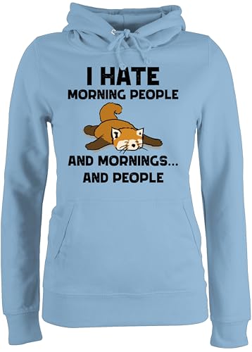 Pullover Damen Hoodie Frauen - Statement mit - I Hate Morning People - and Mornings and People - Kaffee Coffee Sprüche Spruch Geschenk - XS - Hellblau - sprüche+Pullover sprueche Pullover Damen Hoodie Frauen - Statement mit - I Hate Morning People - and Mornings and People - Kaffee Coffee Sprüche Spruch Geschenk - XS - Hellblau - sprüche+Pullover sprueche von Shirtracer