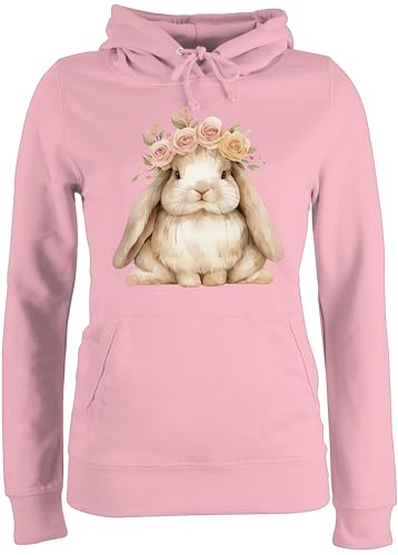 Pullover Damen Hoodie Frauen - Süßer Hase Ostern I Osterhase Geschenke I Osterüberraschung I Oster Hase - L - Hellrosa - osterhasen Hasen Pulli hasenmotiv Ostern￼ häschen mit Motiv von Shirtracer