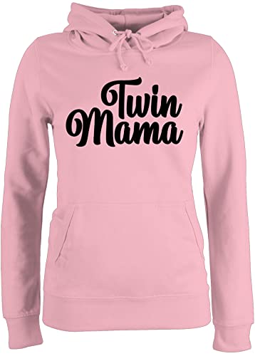 Pullover Damen Hoodie Frauen - Twin Mama I Zwillingsmutter Geschenke Zwillinge Mutter - L - Hellrosa - muttertagsgeschenk personalisiert Mum Zwillings Kapuzenpullover mutterzagsgeschenke mütter und von Shirtracer