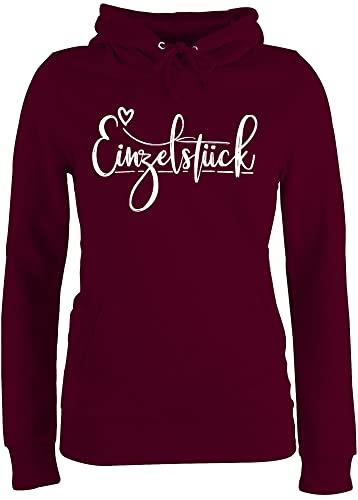 Pullover Damen Hoodie Frauen - Valentinstag Partner Liebe - Einzelstück mit Herz - XS - Burgundrot - Valentinstagsgeschenk für ihn lustig Vatertagsgeschenk Pulis Geschenk partnerin von Shirtracer