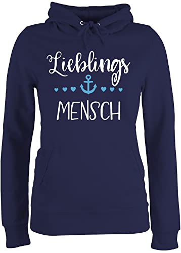 Pullover Damen Hoodie Frauen - Partner Liebe - Lieblingsmensch - Herzmensch Geschenke Beste Freundin Valentinstag Männer Geschenk Mama - M - Navy Blau - für partnerin besondere valentinsgeschenke von Shirtracer