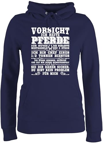 Pullover Damen Hoodie Frauen - Vorsicht ich reite Pferde - XS - Navy Blau - lustige sprüche Pferd reitoberteil pferdeliebhaber Reiter Hoody pferdepulloverdamen reiten Kapuze reithoodies Pullover Damen Hoodie Frauen - Vorsicht ich reite Pferde - XS - Navy Blau - lustige sprüche Pferd reitoberteil pferdeliebhaber Reiter Hoody pferdepulloverdamen reiten Kapuze reithoodies von Shirtracer