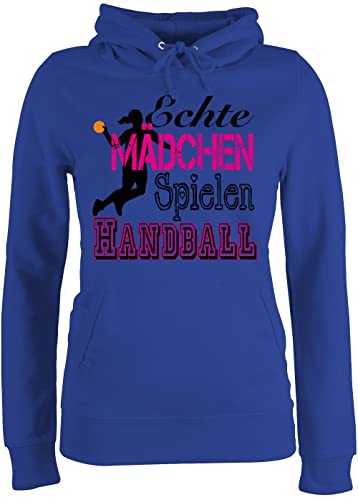 Pullover Damen Hoodie Frauen - WM 2023 Trikot Ersatz - Echte Mädchen Spielen Handball - M - Royalblau - Kapuzenpulli Handballer Kapuzen Fan Hoody Geschenk Pulli Geschenke sprüche em Fans von Shirtracer