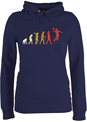 Pullover Damen Hoodie Frauen - EM 2026 Trikot Ersatz - Handball Evolution Vintage - XS - Navy Blau - Handballer pullis hanball Pulli halbball Kapuzenpulli Handball. Hoody Handball, mädchen von Shirtracer