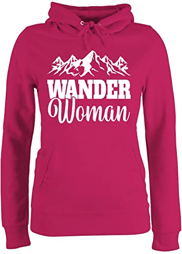 Pullover Damen Hoodie Frauen - Wander Woman - S - Fuchsia - Geschenke zum wandern Sport Berg pullis wandergeschenke Berge Pulli wandergeschenk travel hoddys Wanderkleidung Bergen Hoddies/pullies von Shirtracer