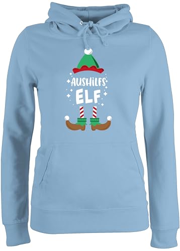 Pullover Damen Hoodie Frauen - Weihnachten Aushilfs-Elf I Weihnachtself I Weihnachts Elf I Christmas Elf - S - Hellblau - Weihnachtspullover weihnachtspolover Merry x-Mas elfe Pulli von Shirtracer