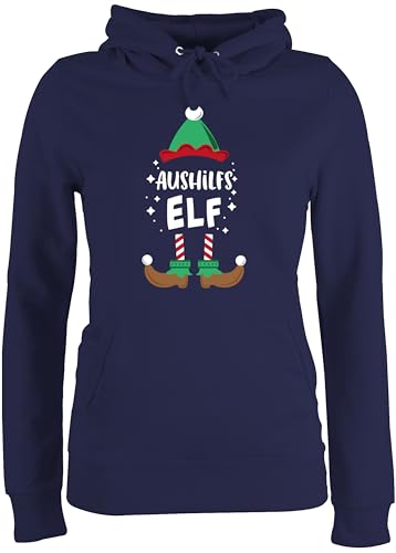 Pullover Damen Hoodie Frauen - Weihnachten Aushilfs-Elf I Weihnachtself I Weihnachts Elf I Christmas Elf - L - Navy Blau - Weihnachtspullover weihnachtspolover Merry x-Mas elfe Pulli von Shirtracer