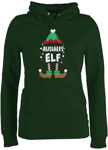 Pullover Damen Hoodie Frauen - Weihnachten Aushilfs-Elf I Weihnachtself I Weihnachts Elf I Christmas Elf - S - Dunkelgrün - Weihnachtspullover weihnachtspolover Merry x-Mas elfe Pulli von Shirtracer