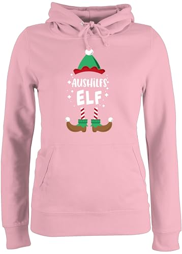 Pullover Damen Hoodie Frauen - Weihnachten Aushilfs-Elf - S - Hellrosa - Weihnachtspullover Baumwolle Merry Christmas weihnachtspulli Weihnachts Geschenk weihnachtpullor Geschenke festlicher Pulli von Shirtracer