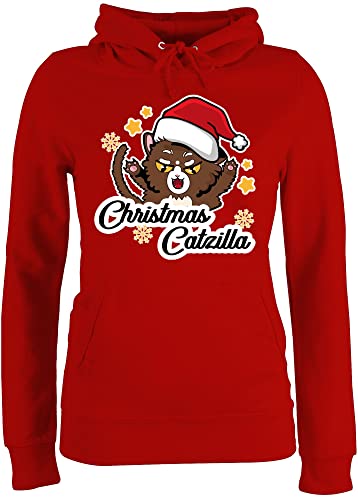 Pullover Damen Hoodie Frauen - Weihnachten Geschenke Bekleidung - Christmas Catzilla - XS - Rot - weihnachtspullis weihnachtsmotiv polower Weihnachtspullover weihnacht Pulli weinachtshoodies Pullover Damen Hoodie Frauen - Weihnachten Geschenke Bekleidung - Christmas Catzilla - XS - Rot - weihnachtspullis weihnachtsmotiv polower Weihnachtspullover weihnacht Pulli weinachtshoodies von Shirtracer