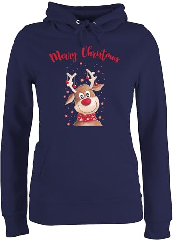 Pullover Damen Hoodie Frauen - Weihnachten - Merry Christmas Rentier I Elch - XS - Navy Blau - Weihnachtspullover weihnachtspullis weihnachtsmotiv Familie Hoody weihnachtspulli weinachtshoodies Pullover Damen Hoodie Frauen - Weihnachten - Merry Christmas Rentier I Elch - XS - Navy Blau - Weihnachtspullover weihnachtspullis weihnachtsmotiv Familie Hoody weihnachtspulli weinachtshoodies von Shirtracer