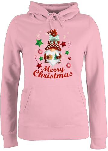 Pullover Damen Hoodie Frauen - Weihnachten Geschenke Bekleidung - Weihnachtlicher Wichtel I Weihnachtsmotiv I Merry Christmas Wichtelmotiv - XL - Hellrosa - weihnachtspullis weihnacht weihnachtlich von Shirtracer