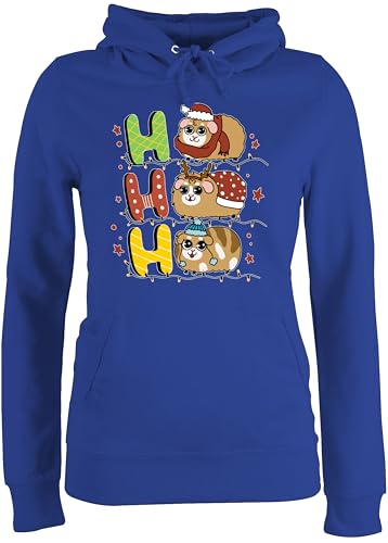 Pullover Damen Hoodie Frauen - Weihnachten Geschenke Christmas Bekleidung - Ho ho ho - Meerschweinchen - XS - Royalblau - weihnachtspullis weihnachtsmotiv hoho Hoody Weihnachtspullover weihnacht von Shirtracer