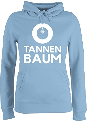 Pullover Damen Hoodie Frauen - Weihnachten Geschenke Christmas Bekleidung - O Tannenbaum - Weiß - S - Hellblau - weinachst festlicher Pulli weihnachtsmotive+weihnachtsmotiven von Shirtracer