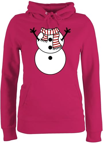 Pullover Damen Hoodie Frauen - Weihnachten Geschenke Christmas Bekleidung - Schneemann Kostüm - XXL - Fuchsia - Weihnachtspullover weihnachtspullis weihnachtsmotiv Pulli für weinachtshoodies von Shirtracer
