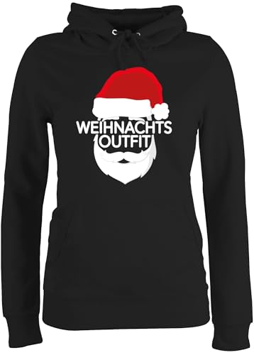 Pullover Damen Hoodie Frauen - Weihnachten Geschenke Christmas Bekleidung - Weihnachtsoutfit mit Weihnachtsmütze - XL - Schwarz - weinachtspolover weihnachtspullis weihnachtsmotiv Weihnachts Outfit von Shirtracer