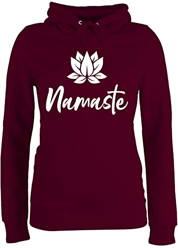 Pullover Damen Hoodie Frauen - Yoga und Wellness Geschenk - Namaste mit Lotusblüte weiß - XS - Burgundrot - Joga Geschenke Yoga+Pullover+Damen Meditation Lotus Fun-Kapuzenpullover für Fans Pullover Damen Hoodie Frauen - Yoga und Wellness Geschenk - Namaste mit Lotusblüte weiß - XS - Burgundrot - Joga Geschenke Yoga+Pullover+Damen Meditation Lotus Fun-Kapuzenpullover für Fans von Shirtracer