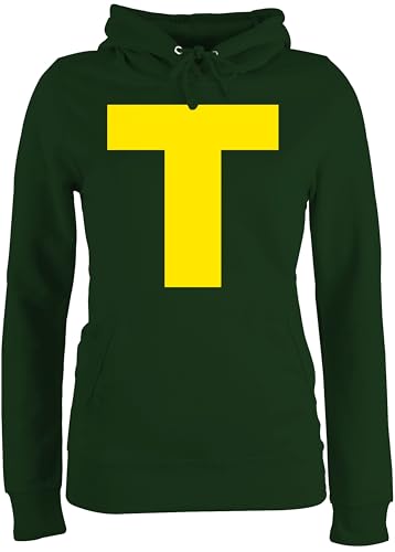 Pullover Damen Hoodie Frauen - & Fasching - Kostüm Buchstabe T Streifenhörnchen Chipmunk Theodore I Faschings Kostüm Karneval Gruppenkostüm - XS - Dunkelgrün - karnevalspullover Karnevals Pullover Damen Hoodie Frauen - & Fasching - Kostüm Buchstabe T Streifenhörnchen Chipmunk Theodore I Faschings Kostüm Karneval Gruppenkostüm - XS - Dunkelgrün - karnevalspullover Karnevals von Shirtracer