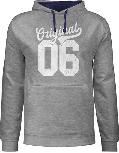 Shirtracer Pullover Herren Frauen Hoodie Kontrast zweifarbig - 18. Geburtstag - Original 2006 - M - Grau meliert/Navy Blau - Geschenk 18 Geburtstagsgeschenk jährige Geschenke für von Shirtracer