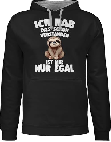 Pullover Herren Frauen Hoodie Kontrast zweifarbig - Ich hab das schon verstanden ist mir nur egal I Lustiger Spruch Faultier - XS - Schwarz/Grau meliert - mit statement pulli ein drauf sloth Pullover Herren Frauen Hoodie Kontrast zweifarbig - Ich hab das schon verstanden ist mir nur egal I Lustiger Spruch Faultier - XS - Schwarz/Grau meliert - mit statement pulli ein drauf sloth von Shirtracer