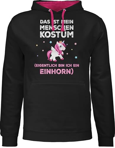 Pullover Herren Frauen Hoodie Kontrast zweifarbig - Karneval & Fasching - Damen - Das ist Mein Menschen Kostüm eigentlich Bin ich EIN Einhorn süß I Fastnacht I Fasnacht I Fasnet - L von Shirtracer