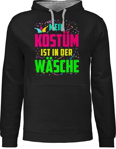 Pullover Herren Frauen Hoodie Kontrast zweifarbig - Karneval & Fasching - Damen - Mein Kostüm ist in der Wäsche I Fastnacht I Fasnacht I Fasnet - M - Schwarz/Grau meliert - köln Damenbekleidung von Shirtracer