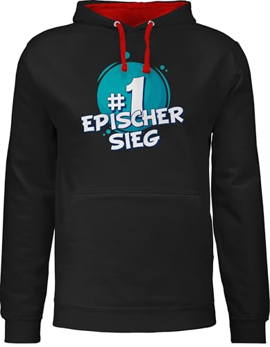 Pullover Herren Frauen Hoodie Kontrast zweifarbig - Nerd Geschenke - Epischer Sieg | Geschenk für Gamer | Zocker Geschenk | Zocken Geschenkidee - XS - Schwarz/Rot - #1+epischer+sieg+hoodie geek Pullover Herren Frauen Hoodie Kontrast zweifarbig - Nerd Geschenke - Epischer Sieg | Geschenk für Gamer | Zocker Geschenk | Zocken Geschenkidee - XS - Schwarz/Rot - #1+epischer+sieg+hoodie geek von Shirtracer