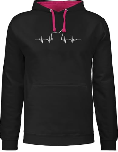 Shirtracer Pullover Herren Frauen Hoodie Kontrast zweifarbig - Damen - Herzschlag Pferd I Geschenk Pferde I - XL - Schwarz/Fuchsia - reitpullover Pulli Pferde. für pferdebesitzer polower pferdepulli Shirtracer Pullover Herren Frauen Hoodie Kontrast zweifarbig - Damen - Herzschlag Pferd I Geschenk Pferde I - XL - Schwarz/Fuchsia - reitpullover Pulli Pferde. für pferdebesitzer polower pferdepulli von Shirtracer