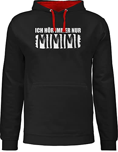 Pullover Herren Frauen Hoodie Kontrast zweifarbig - Sprüche Statement mit Spruch - Ich höre immer nur Mimimi I - XS - Schwarz/Rot - pulli sprueche mimi hoodies sprüchen spruechen mi mi hoody Pullover Herren Frauen Hoodie Kontrast zweifarbig - Sprüche Statement mit Spruch - Ich höre immer nur Mimimi I - XS - Schwarz/Rot - pulli sprueche mimi hoodies sprüchen spruechen mi mi hoody von Shirtracer