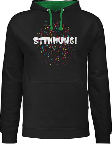 Pullover Herren Frauen Hoodie Kontrast zweifarbig - & - Damen - Stimmung Konfetti Karneval Kostüm Fasching Ersatzkostüm I Faschingskostüme I Fastnacht Kostüm Fasnacht lustig Silvester Party von Shirtracer