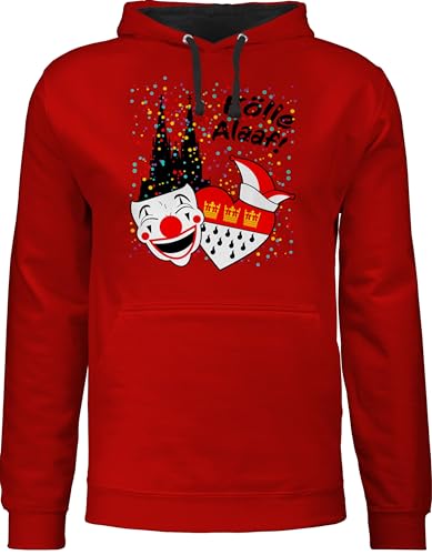Pullover Herren Frauen Hoodie Kontrast zweifarbig - & Fasching - Damen - Kölle Alaaf Kostüm Köln Karneval Wappen I Jeck Rut Wiees I Narren I Kölsche Jecken - XS - Rot/Schwarz - kölscher Pulli Pullover Herren Frauen Hoodie Kontrast zweifarbig - & Fasching - Damen - Kölle Alaaf Kostüm Köln Karneval Wappen I Jeck Rut Wiees I Narren I Kölsche Jecken - XS - Rot/Schwarz - kölscher Pulli von Shirtracer