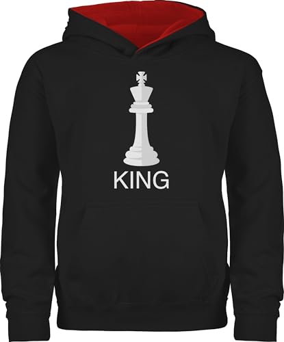 Pullover Kinder Hoodie Jungen Mädchen - & Fasching - Kings Schachfigur Karneval Kostüm Schach König Fastnacht I Fasnacht I Fasnet - 152 (12/13 Jahre) - Schwarz/Rot - faschings king hoody jeck von Shirtracer