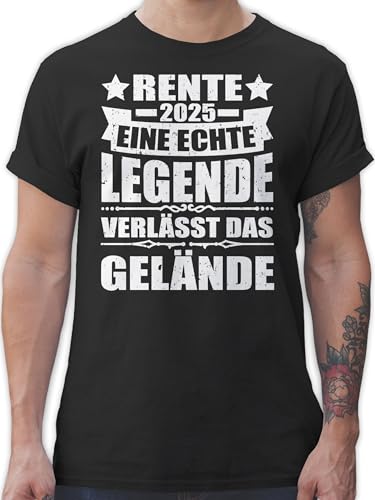 T-Shirt Herren - Rentner - Rente 2025 eine echte Legende verlässt das Gelände - XL - Schwarz - rentengeschenke Tshirt Ruhestand+Geschenk Ruhestand Legend männer Tshirts 2023 abschiedsgeschenk von Shirtracer
